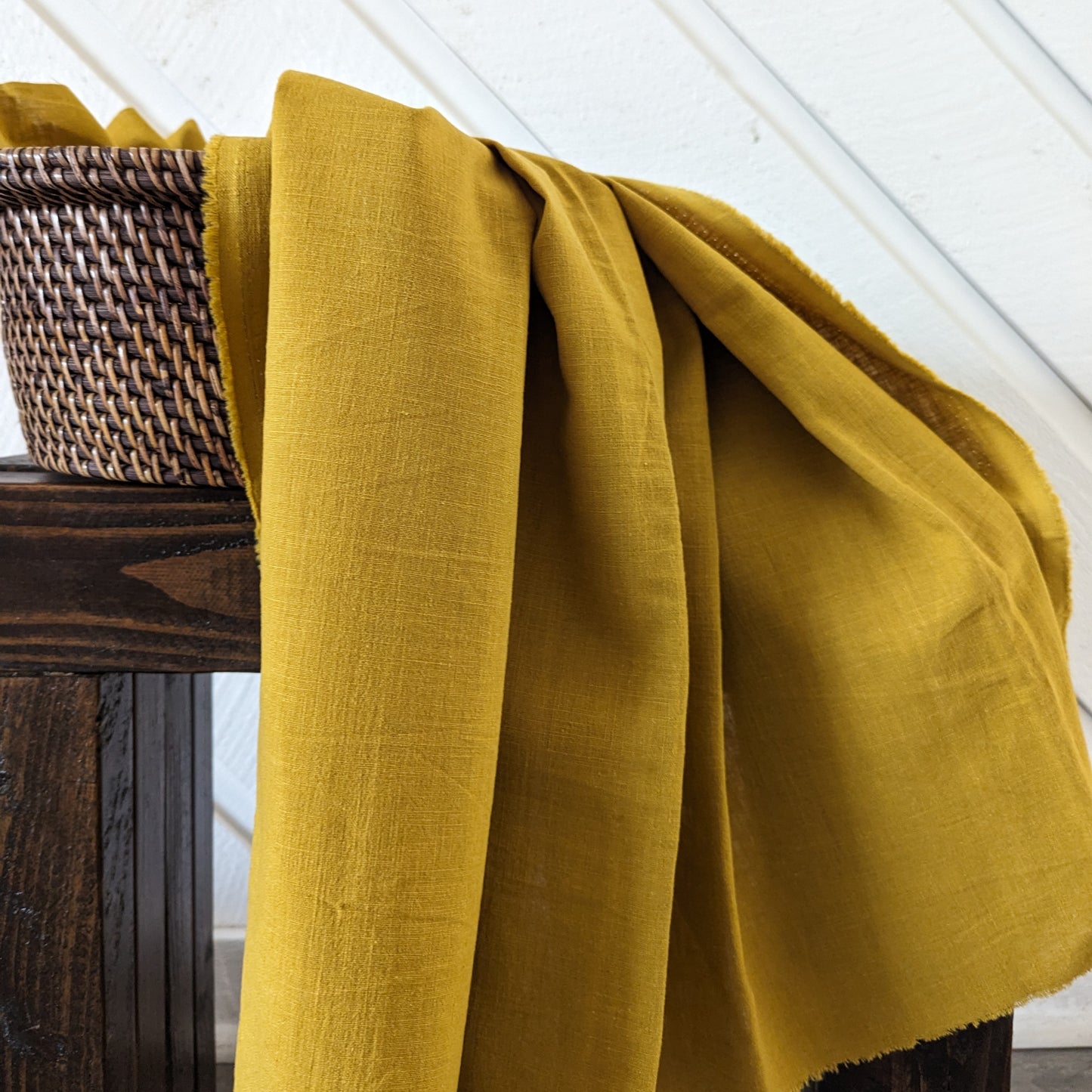 Linen fabric by the yard. Multipurpose medium weight linen blend fabric.