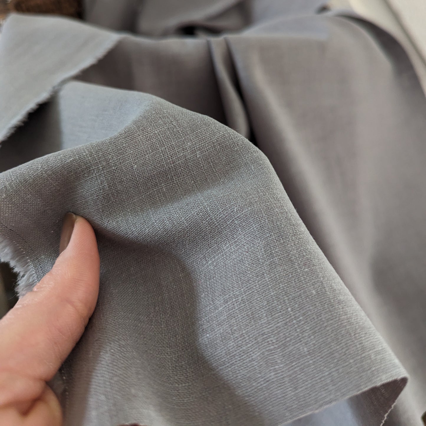 Linen fabric by the yard. Multipurpose medium weight linen blend fabric.