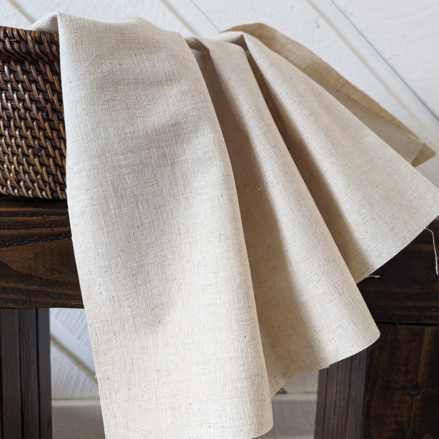 Linen fabric by the yard. Multipurpose medium weight linen blend fabric.