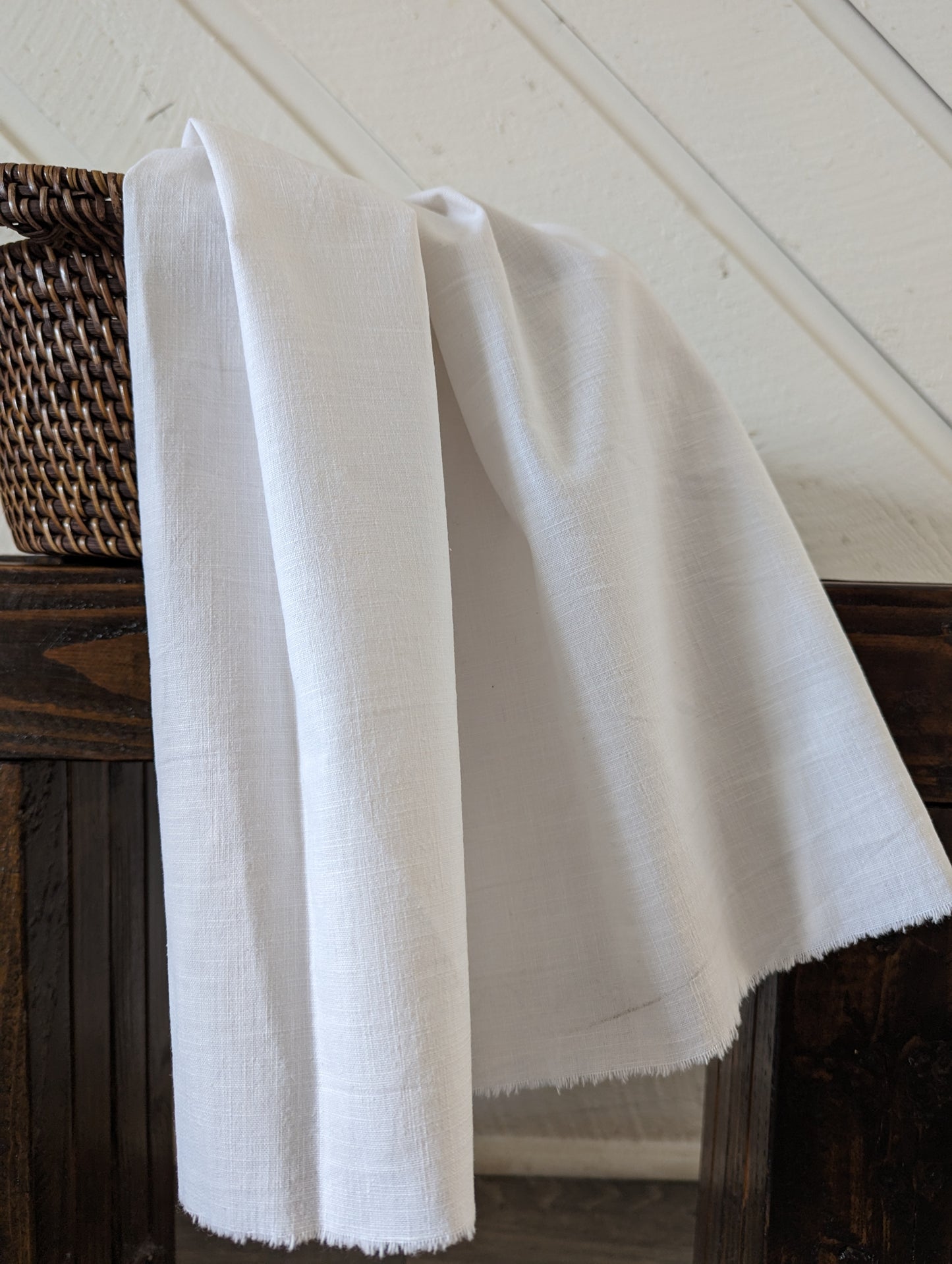 Linen fabric by the yard. Multipurpose medium weight linen blend fabric.