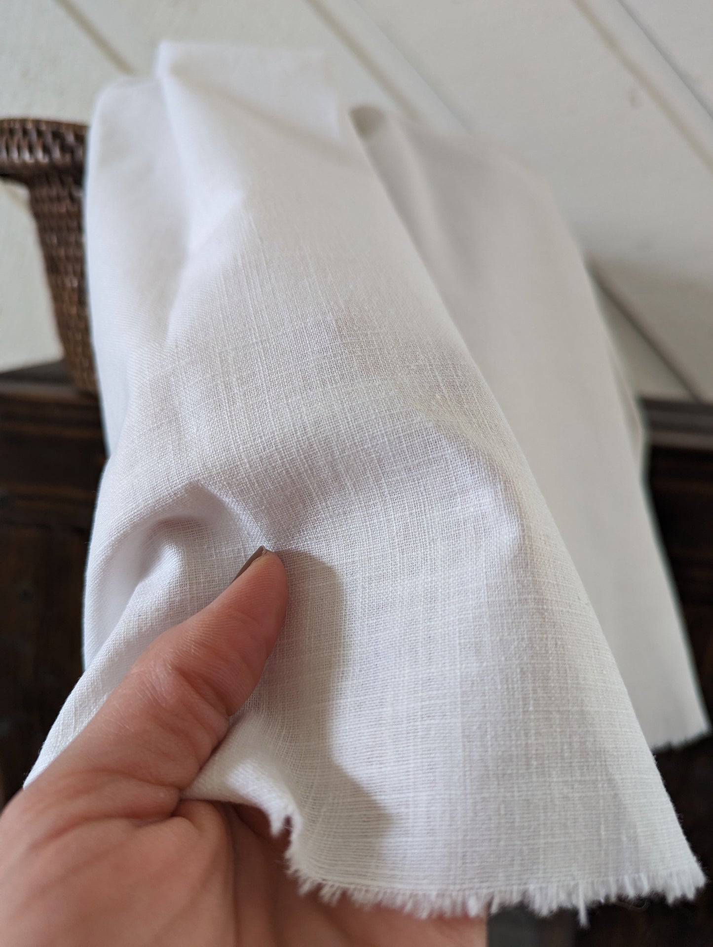 Linen fabric by the yard. Multipurpose medium weight linen blend fabric.