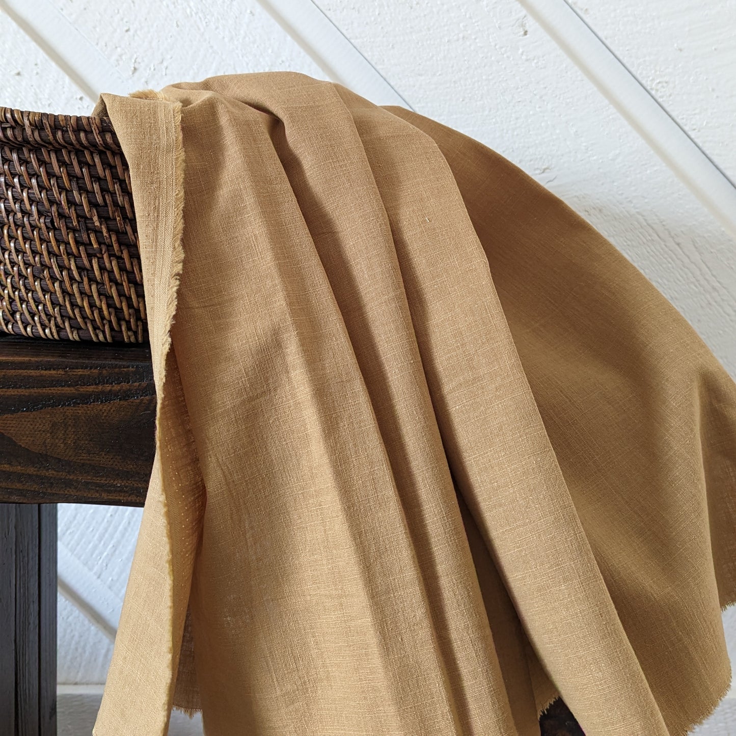 Linen fabric by the yard. Multipurpose medium weight linen blend fabric.
