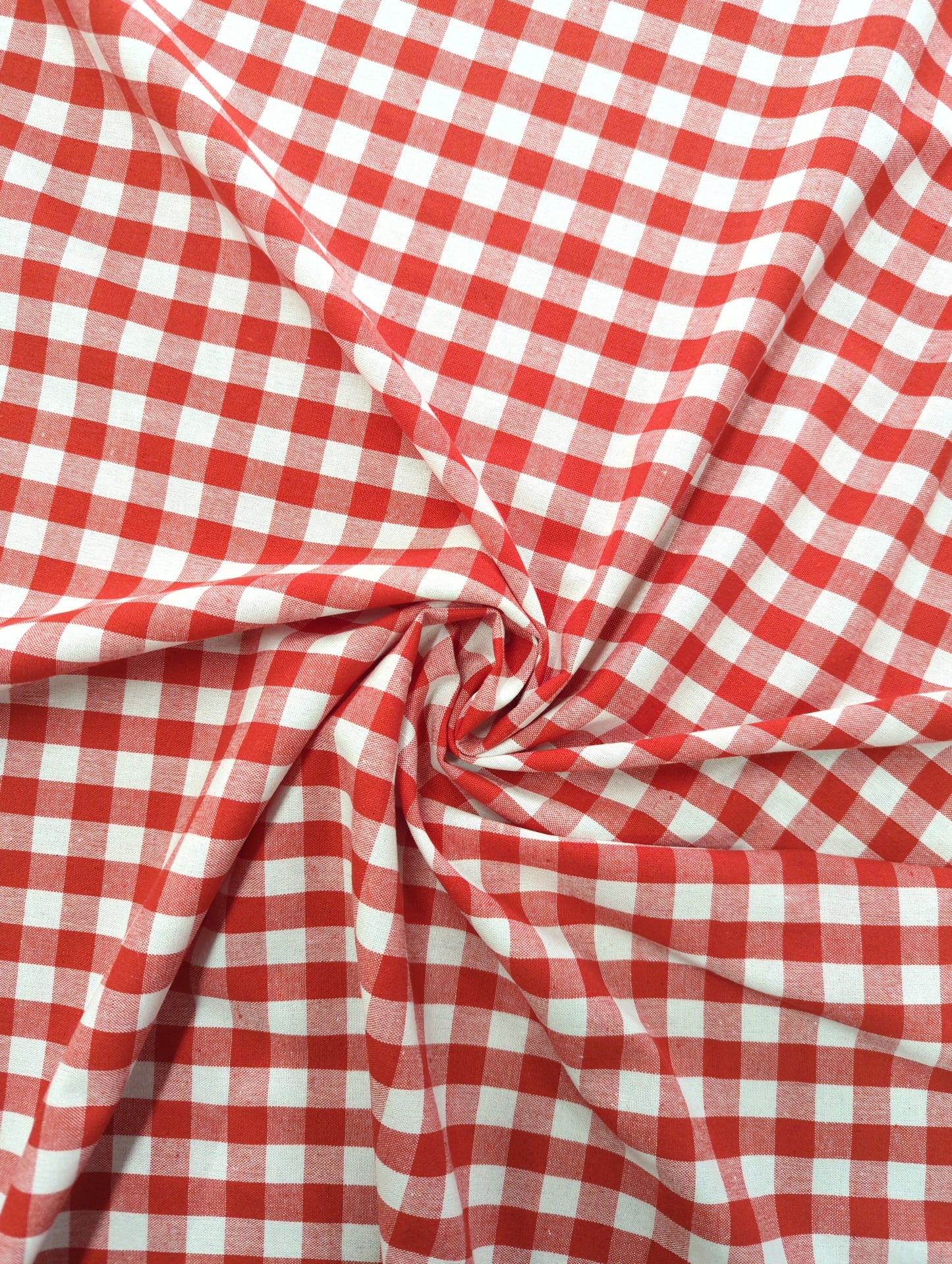 Red gingham, 1/2 inch checks