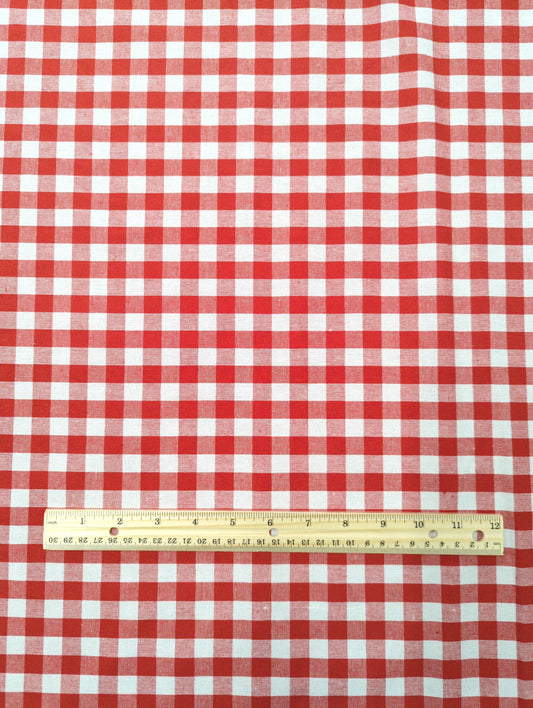 Red gingham, 1/2 inch checks