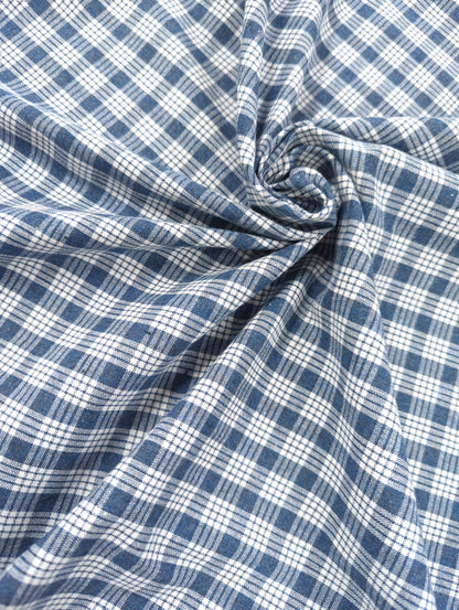 Tartan Paid, Navy & White